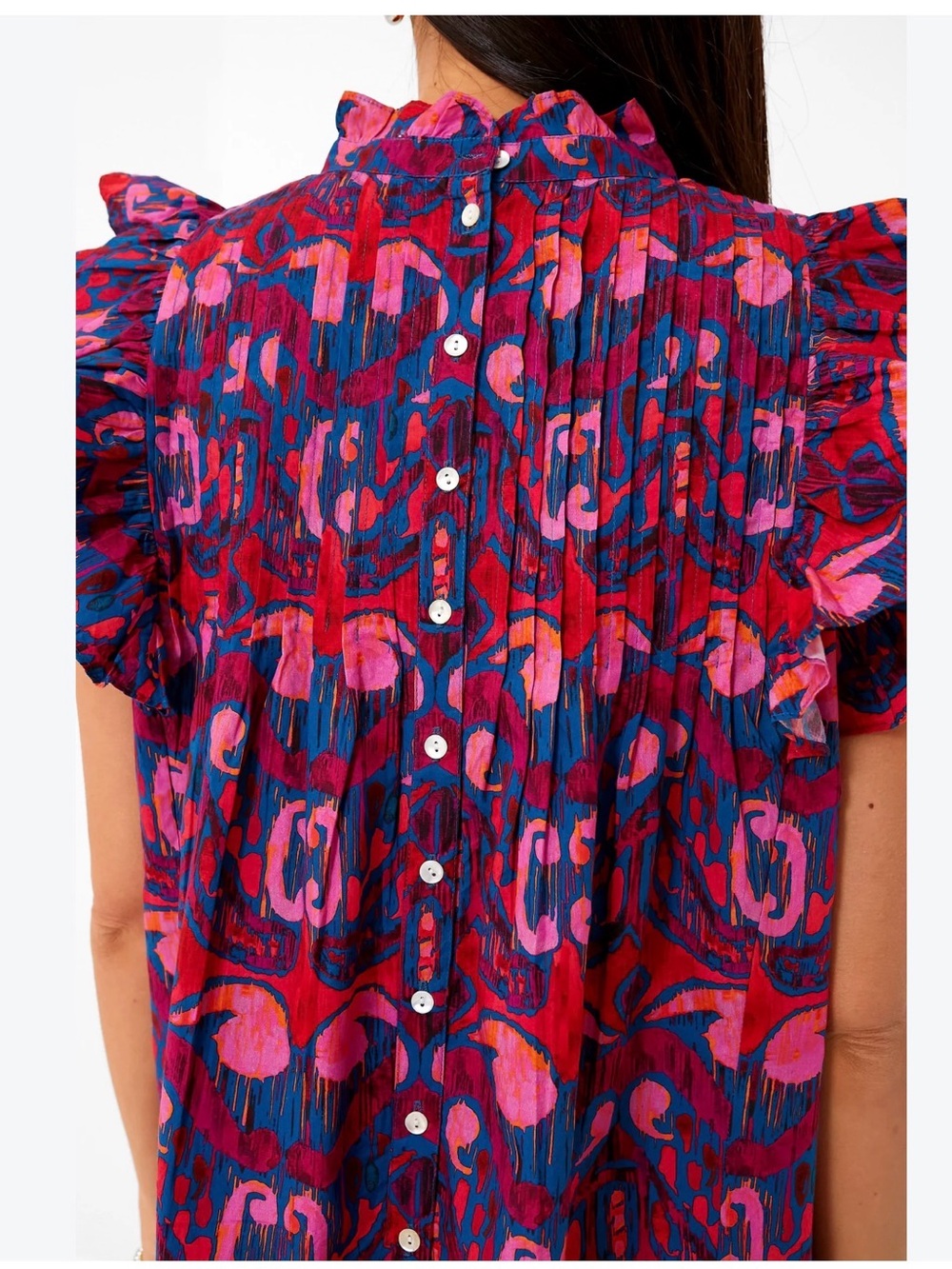 OLIPHANT
PINTUCK RUFFLE TOP - KAZAK BLUE - Picture 3 of 4